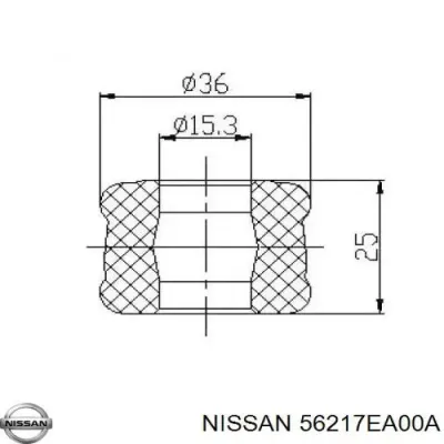 Buje de vástago de amortiguador delantero NISSAN 56217EA00A
