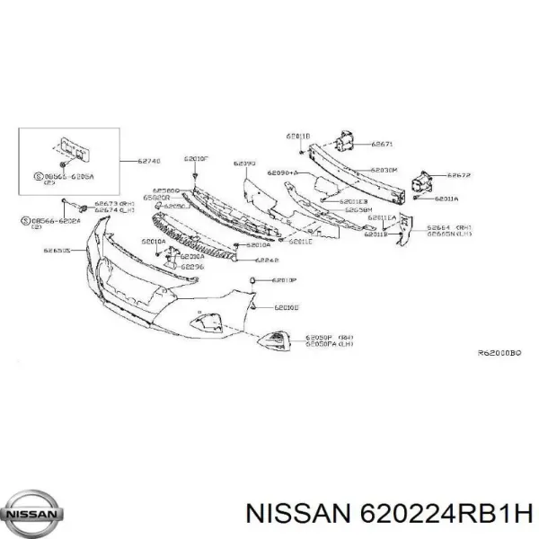 Paragolpes 620224RB1H Nissan/Infiniti