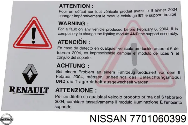 Anillo AIRBAG 7701060399 Nissan/Infiniti