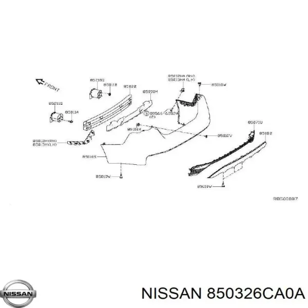 Refuerzo parachoques trasero Nissan Altima L34