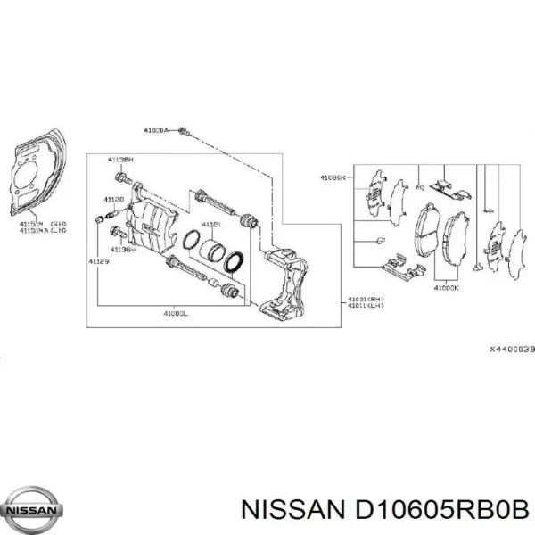 Pastillas de freno D10605RB0B Nissan/Infiniti