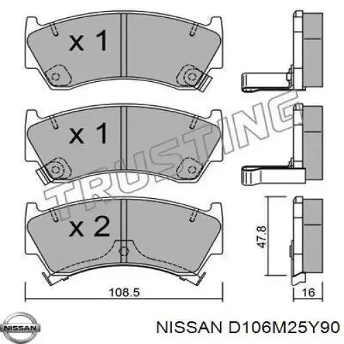 Pastillas de freno D106M25Y90 Nissan/Infiniti
