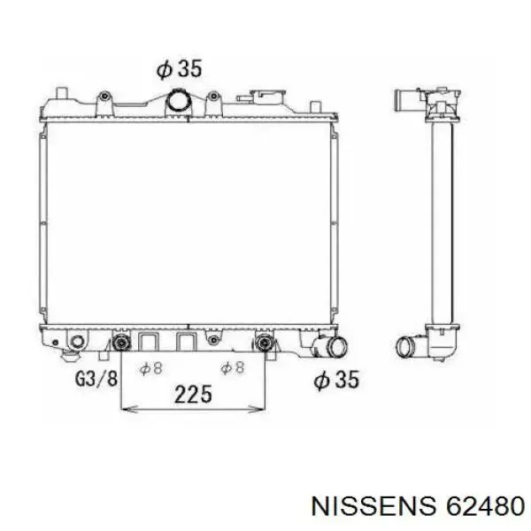Radiador 62480 Nissens