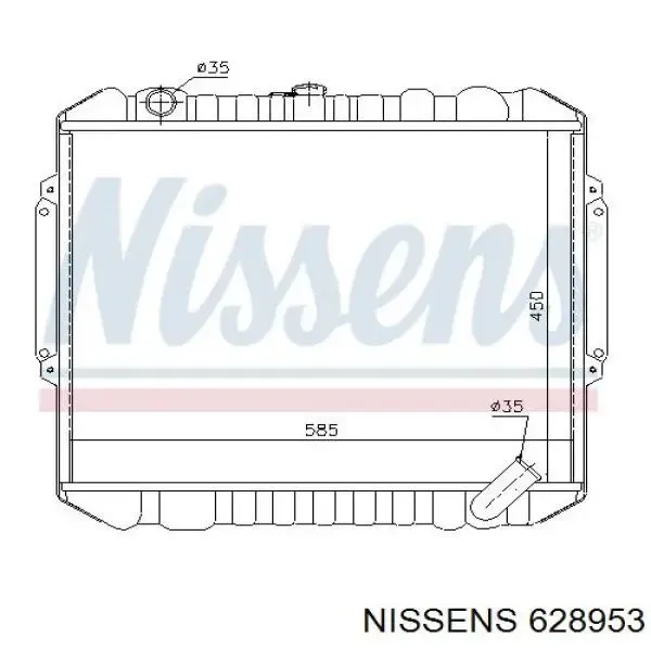 Radiador 628953 Nissens