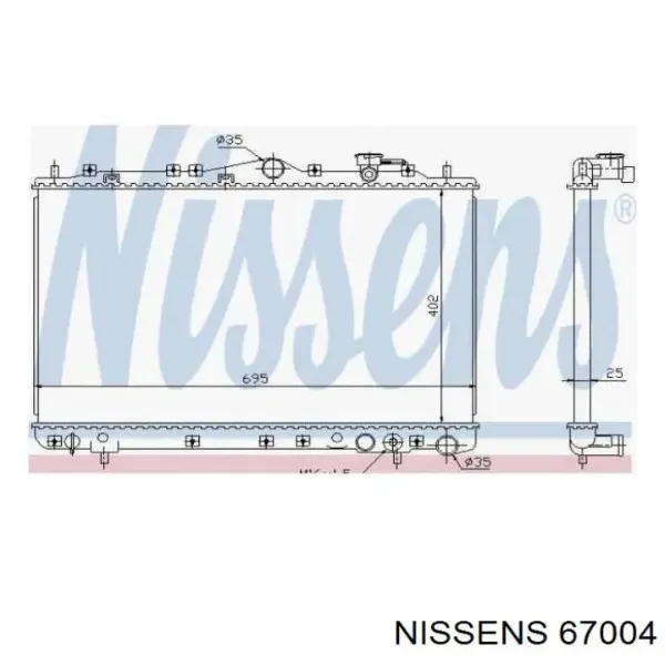 Radiador 67004 Nissens