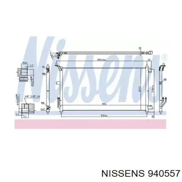 Condensador aire acondicionado 921101U600 Nissan/Infiniti
