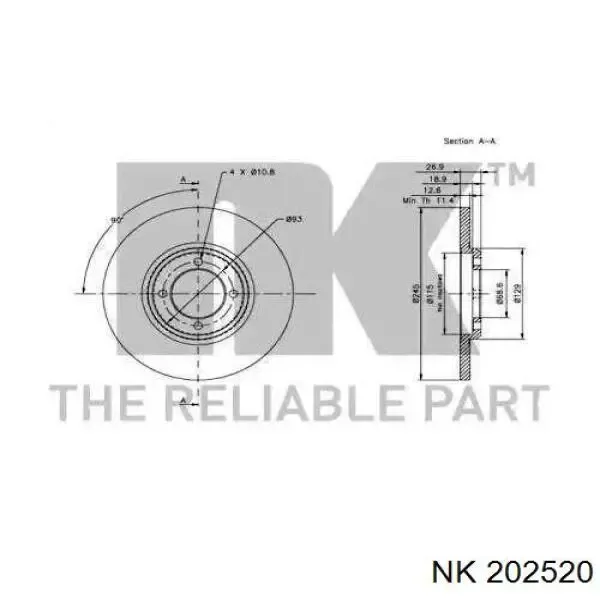 Freno de disco delantero Ford Taunus GBTS, GBFS, CBTS