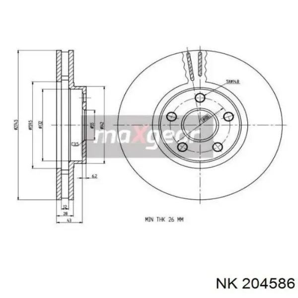 Freno de disco delantero Toyota Celica T16
