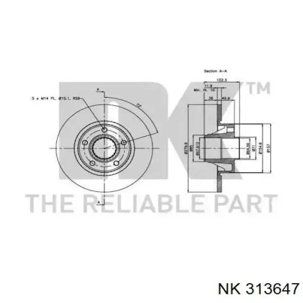 Disco de freno trasero Renault Trafic 2 FL