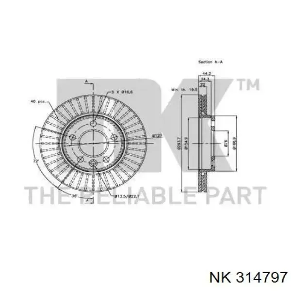 Disco de freno trasero Volkswagen Transporter 7HB, 7HJ, 7EB, 7EJ