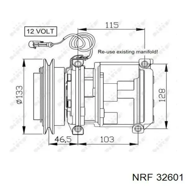 Compresor de aire acondicionado 32601 NRF