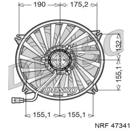 Ventilador eléctrico de refrigeración completo izquierdo (motor y hélice) 47341 NRF