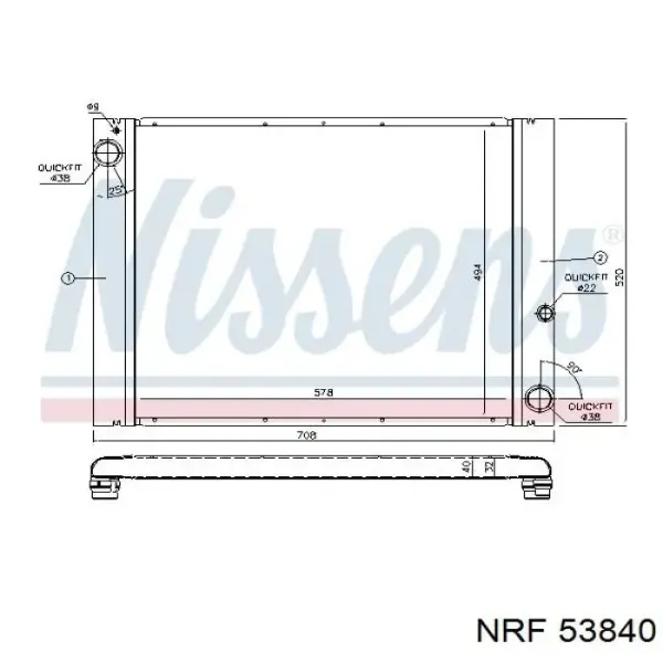 Radiador 53840 NRF