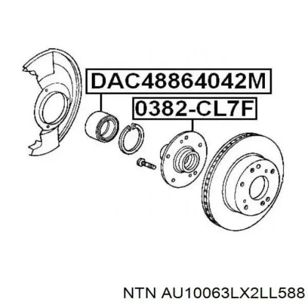Cojinete de rueda delantero AU10063LX2LL588 NTN