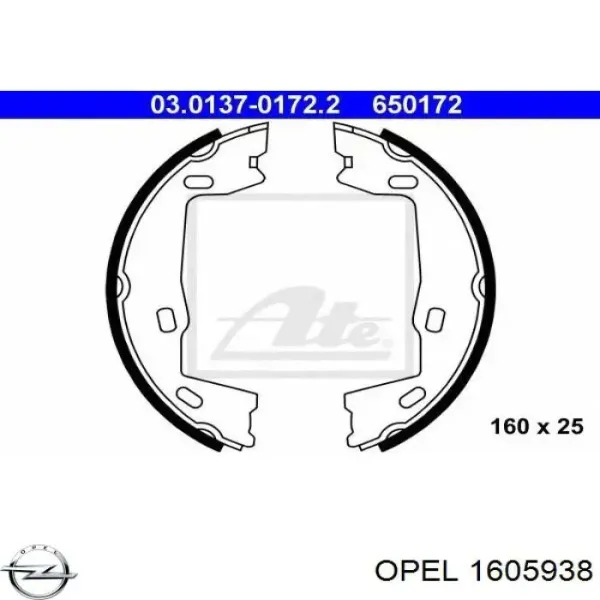 Juego de zapatas de frenos, freno de estacionamiento Opel Astra 51, 52, F35, M35