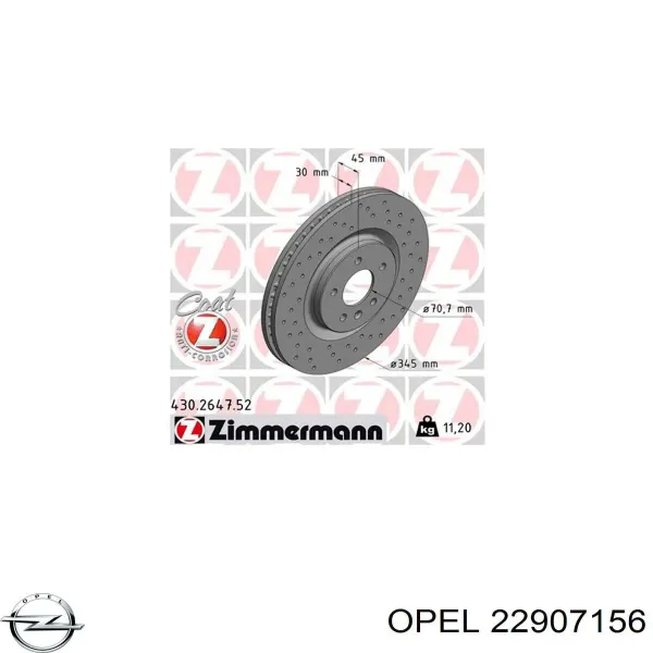 22907156 OPEL Pastillas de freno delanteras