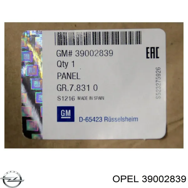 Parachoques trasero 39002839 Opel