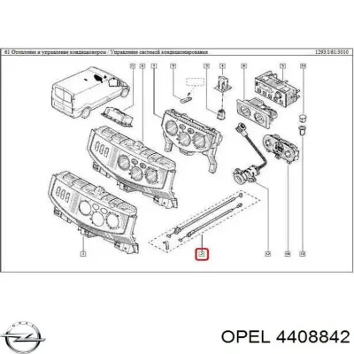 Elemento de control, calefacción OPEL 4408842