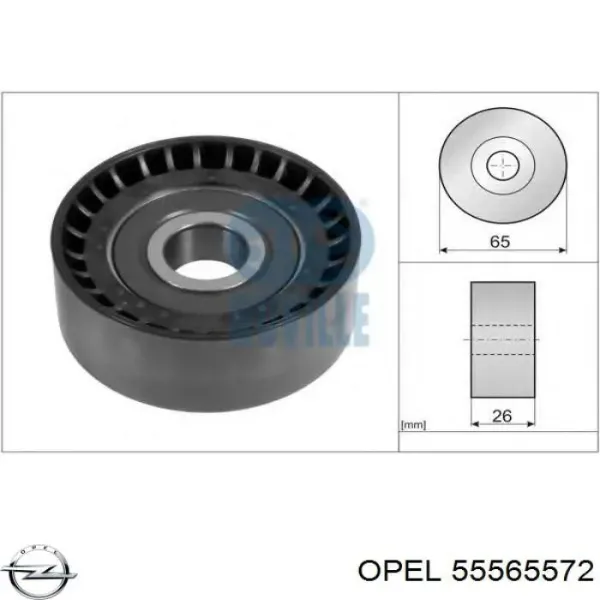 Polea inversión / guía, correa poli V 55565572 Opel