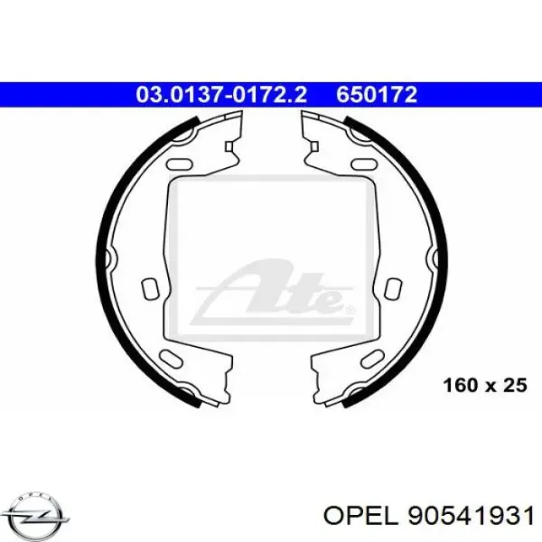 Juego de zapatas de frenos, freno de estacionamiento Opel Astra 51, 52, F35, M35