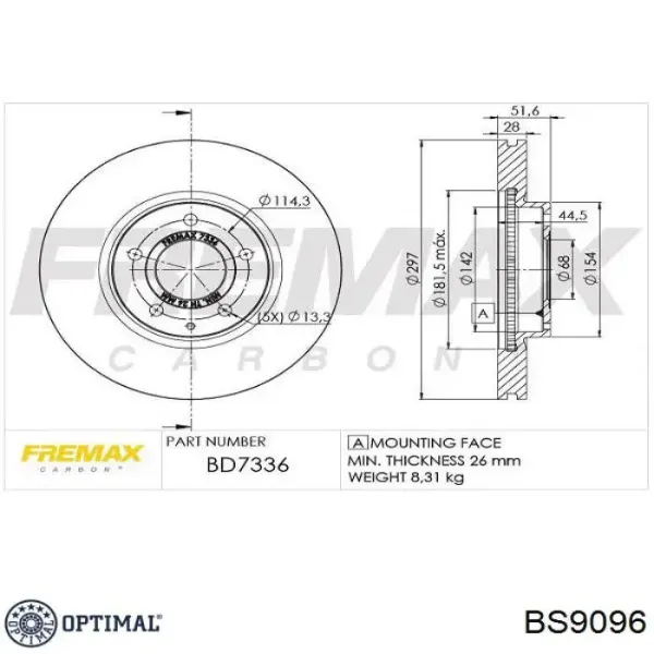 Freno de disco delantero Mazda CX-5 1 KE, GH
