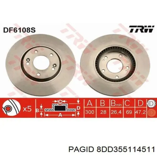 Freno de disco delantero KIA Sportage 3 SL
