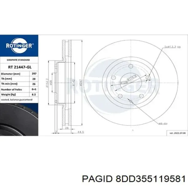 Freno de disco delantero Mazda CX-5 1 KE, GH