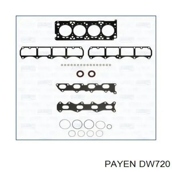 Juego de juntas superiores de motor DW720 Payen