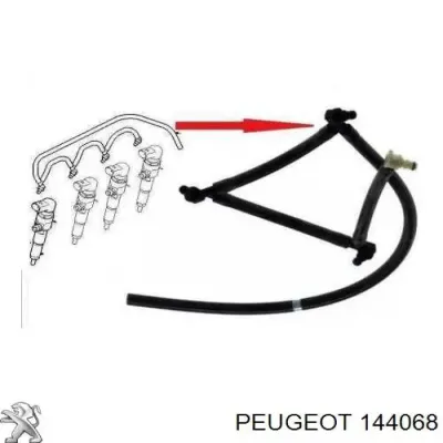 Tubo flexible de aire de sobrealimentación, de turbina PEUGEOT 144068