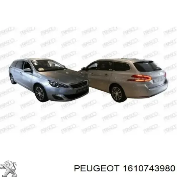 Rejilla central del parachoques delantero 1610743980 Peugeot/Citroen