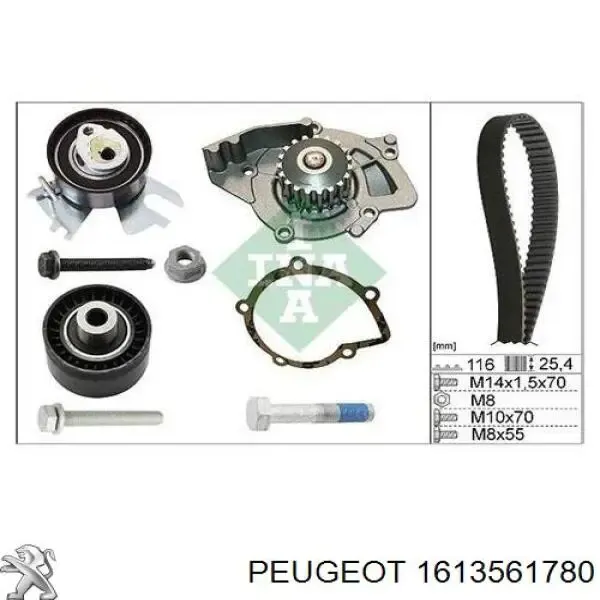 Kit de distribución 1613561780 Peugeot/Citroen