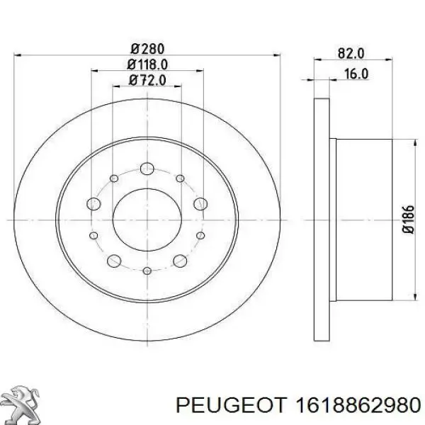 Disco de freno trasero Fiat Ducato 3 250