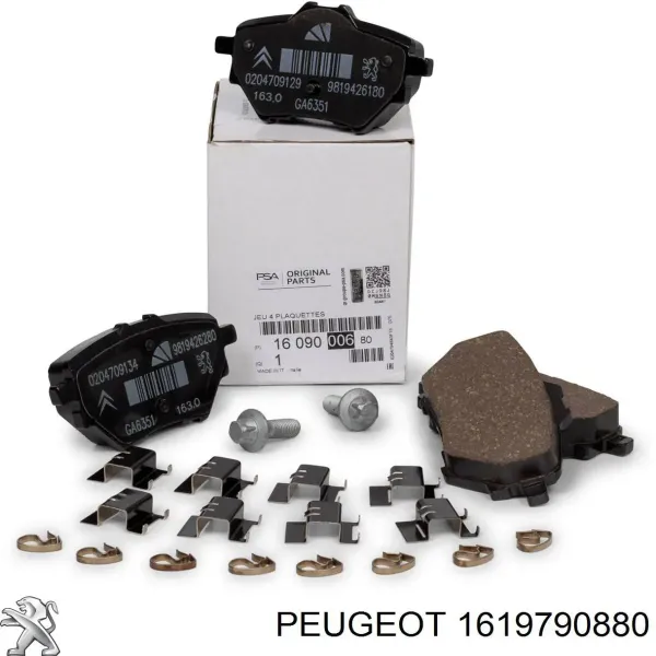 Pastillas de freno traseras 1619790880 Peugeot/Citroen