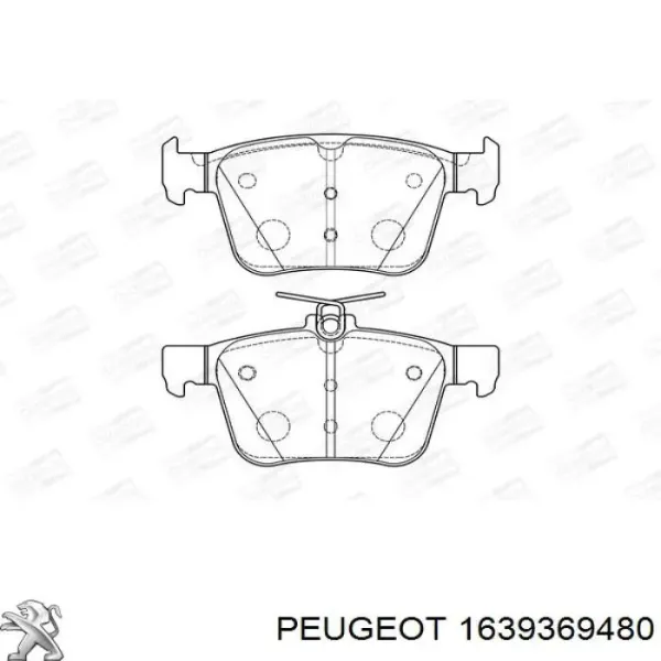 Pastillas de freno traseras 1639369480 Peugeot/Citroen
