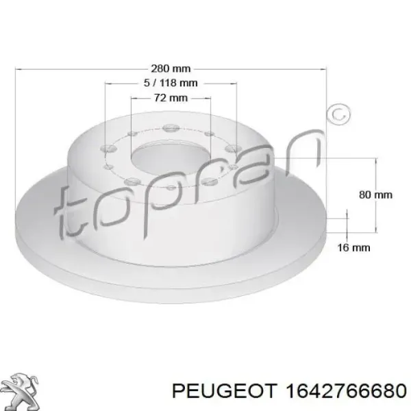 Disco de freno trasero Fiat Ducato 3 250