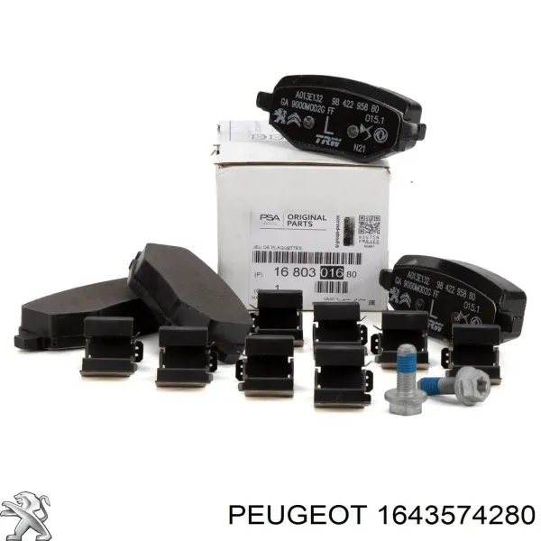 Pastillas de freno traseras 1643574280 Peugeot/Citroen