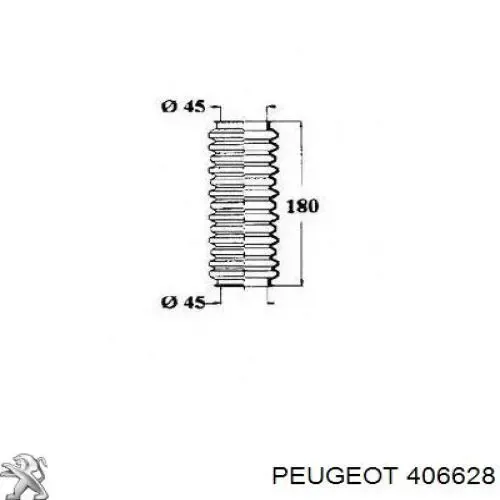 Guardapolvo de dirección derecho (cremallera) 406628 Peugeot/Citroen
