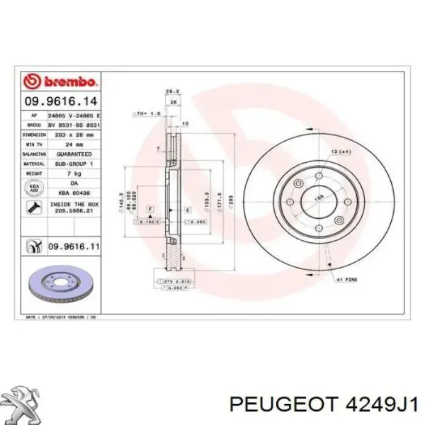 4249J1 Peugeot/Citroen