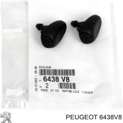 Tobera de agua regadora, lavado de parabrisas PEUGEOT 6438V8
