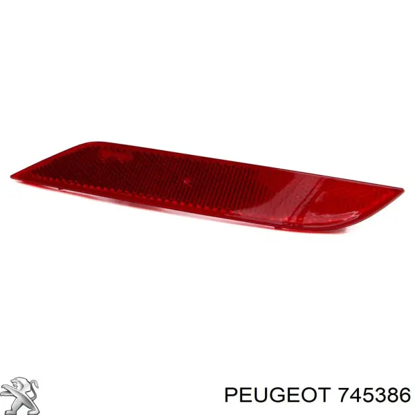 Reflector trasero izquierdo del parachoques 745386 Peugeot/Citroen