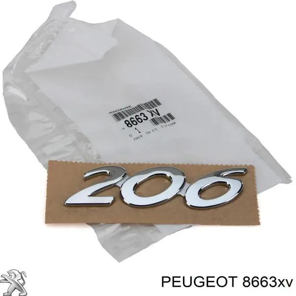 Logotipo de tapa de maletero para Peugeot 206  2A/C