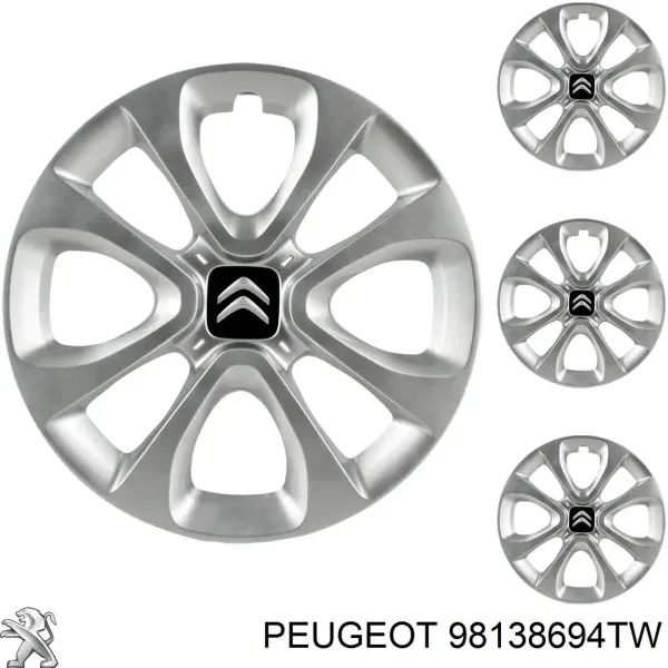 Tapacubos 98138694TW Peugeot/Citroen