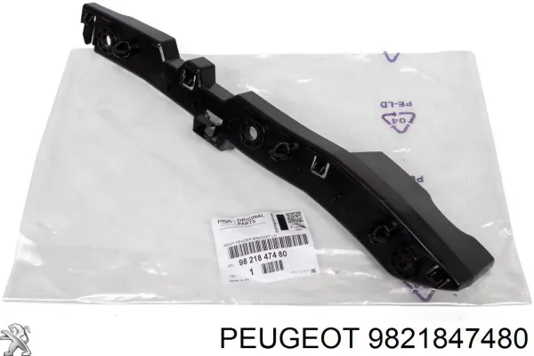 Soporte de parachoques delantero izquierdo 9821847480 Peugeot/Citroen