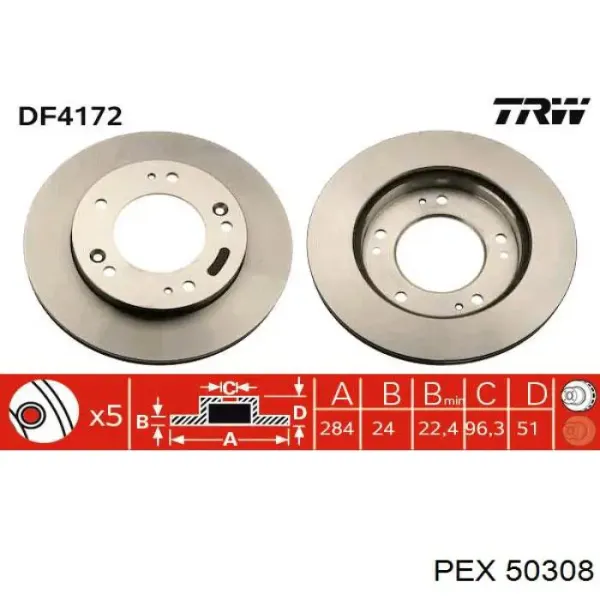 Latiguillo de freno delantero Opel Astra 51, 52, F35, M35