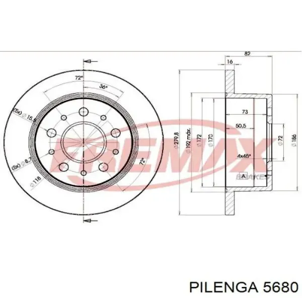 Disco de freno trasero Fiat Ducato 3 250