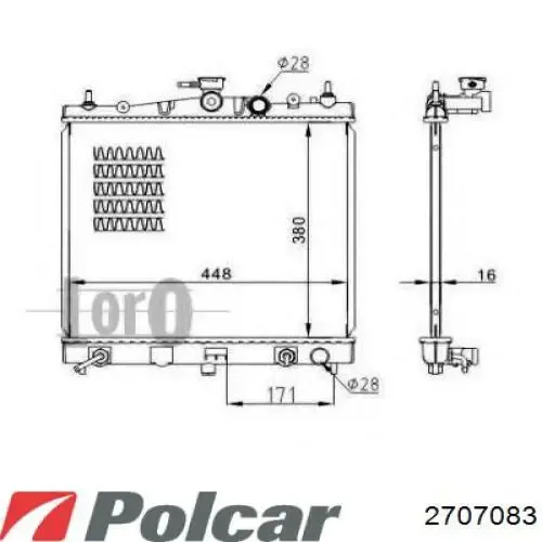 Radiador 2707083 Polcar