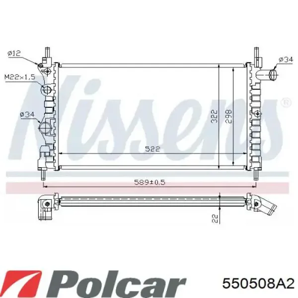 Radiador 550508A2 Polcar