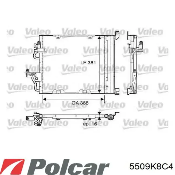 Condensador aire acondicionado 5509K8C4 Polcar