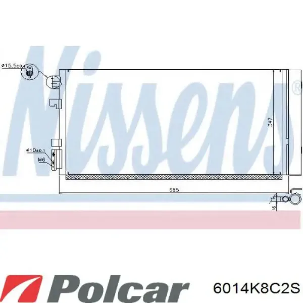 Condensador aire acondicionado 6014K8C2S Polcar