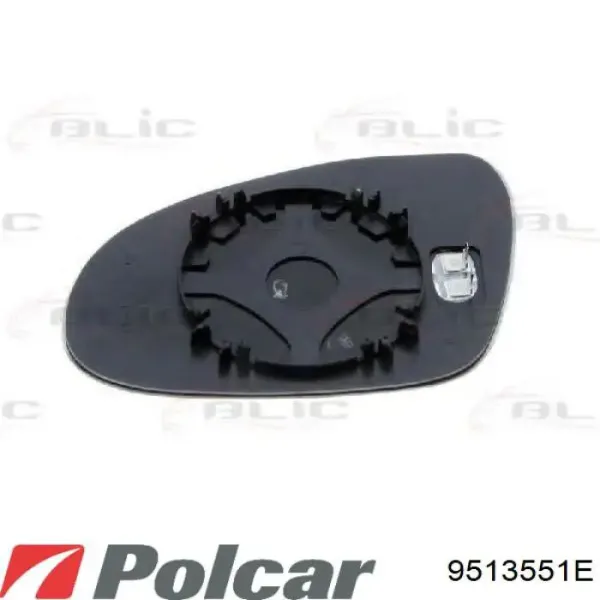 Cristal de espejo retrovisor derecho 9513551E Polcar